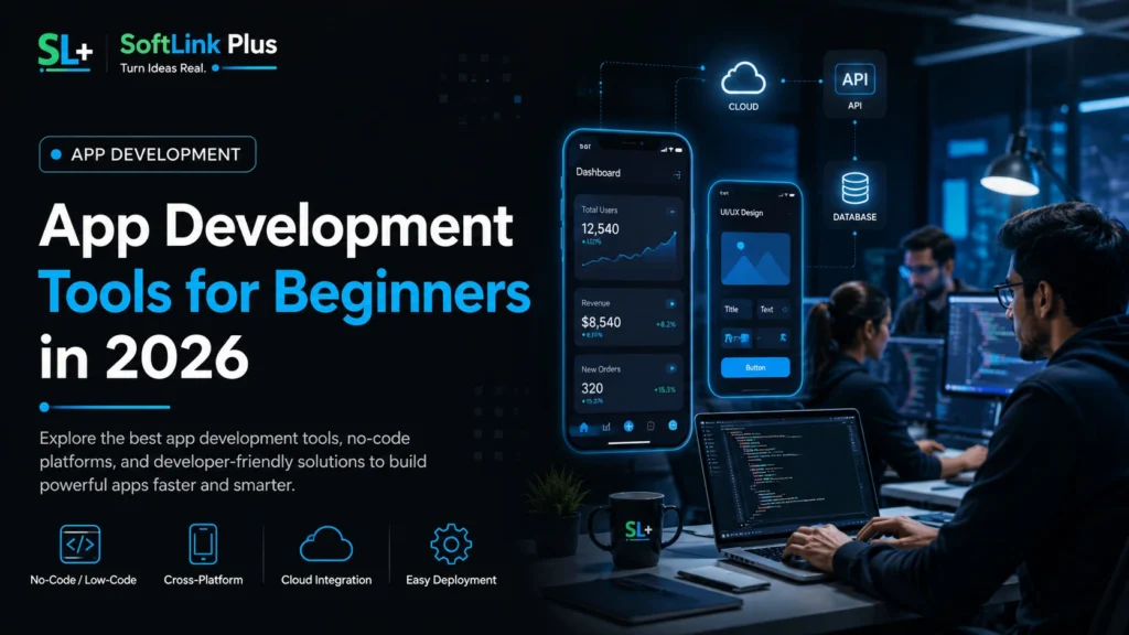 Top mobile app development tools interface for beginners in 2026